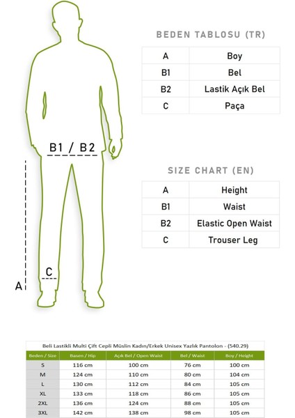 Beli Lastikli Multi Çift Cepli Müslin Kadın/erkek Unisex Yazlık Pantolon Siyah Syh