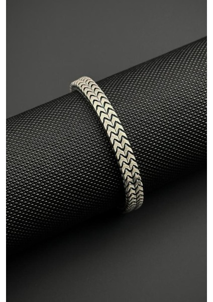 925 Ayar Gümüş Italyan Model Gümüş Renk Erkek Bileklik FRJ12728-3728-A fiyatları