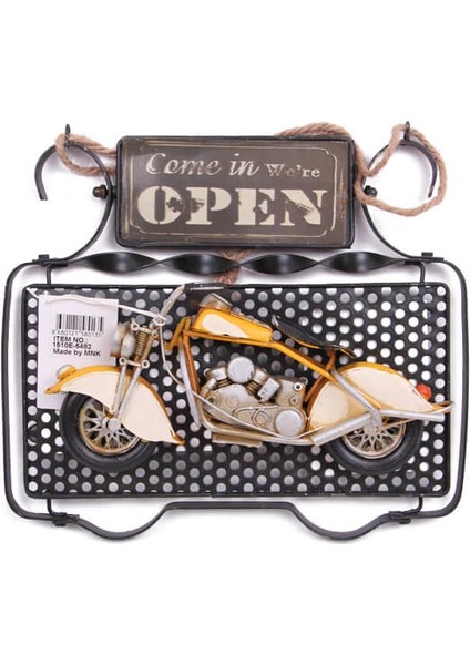 Dekoratif Metal Kapı Yazısı Motosiklet Dekorlu