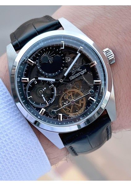 Otomatik Seri Mehtap ve Güneş Kadranlı Italyan Bileklik Hediyeli Erkek Kol Saat ESL.2559.1 fiyatları