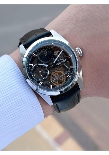 Otomatik Seri Mehtap ve Güneş Kadranlı Italyan Bileklik Hediyeli Erkek Kol Saat ESL.2559.1 modelleri