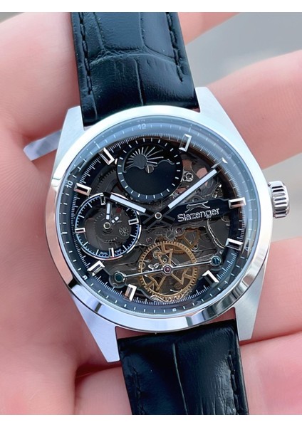 Otomatik Seri Mehtap ve Güneş Kadranlı Italyan Bileklik Hediyeli Erkek Kol Saat ESL.2559.1 indirimleri