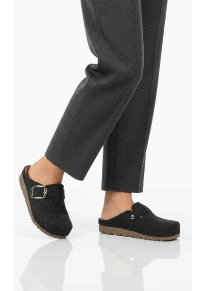 Siyah Keçe Anatomik Kadın Ev Terliği K-117.005 Z