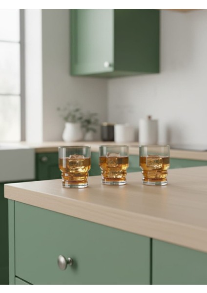 Sky Kokteyl Bardağı 3'lü Set Iç Içe Giren Yer Kaplamayan Tasarım 350 ml