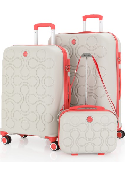 Polipropilen 3'lü Valiz Seti Büyük & Orta & Makyaj V376
