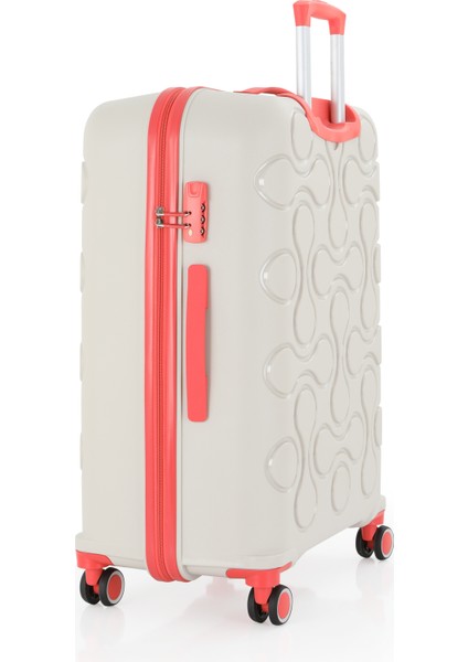 Polipropilen 3'lü Valiz Seti Büyük & Orta & Makyaj V376