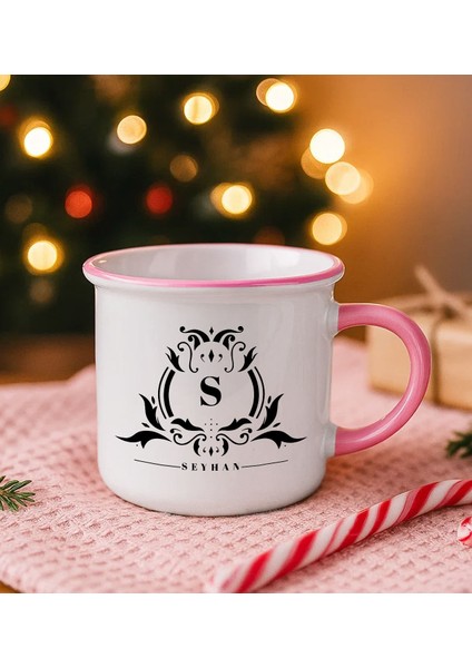 Kişiye Özel Isimli Pembe Emaye Kupa Bardak -3, Arkadaşa Hediye, Sevgiliye Hediye