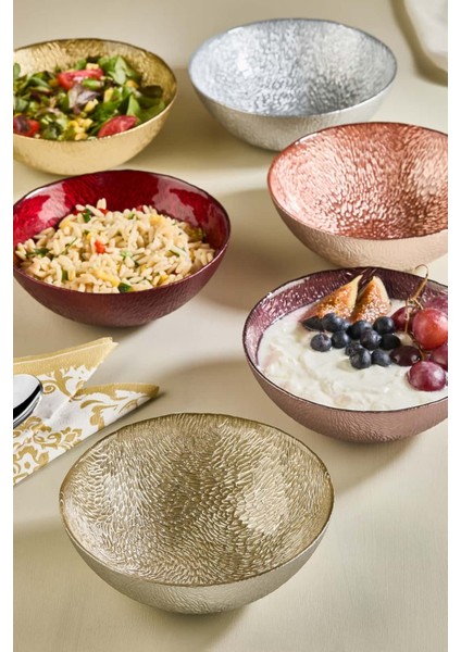 Cupri 6 Parça Cam Salata/çerez/meze/meyve/tatlı Kase Seti