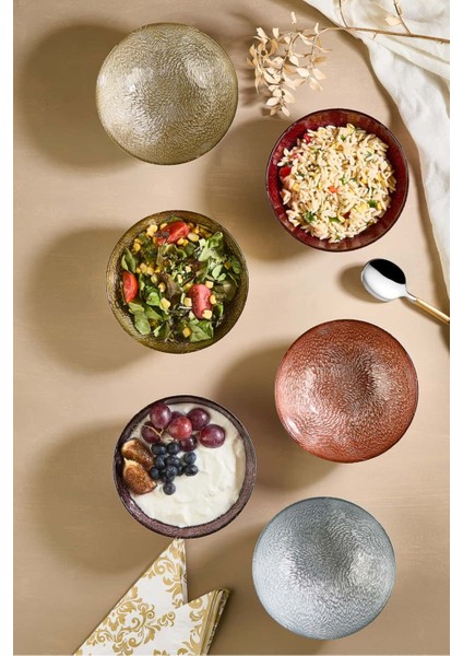 Cupri 6 Parça Cam Salata/çerez/meze/meyve/tatlı Kase Seti modelleri
