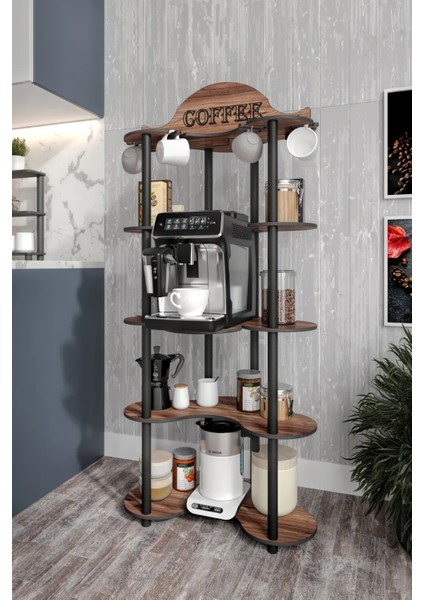 Cortado Kahve Köşesi Raf Ceviz