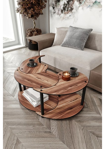 Yin Yang 3'lü Orta Sehpa Ceviz modelleri