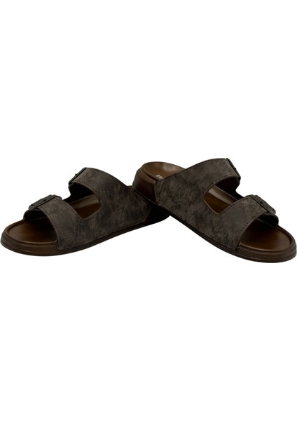 Deri Çift Bant Anatomik Erkek Terlik modelleri