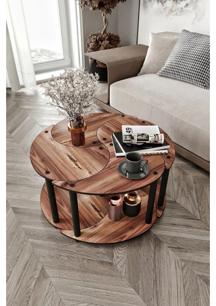 Yin Yang 4'lü Orta Sehpa Ceviz fiyatları