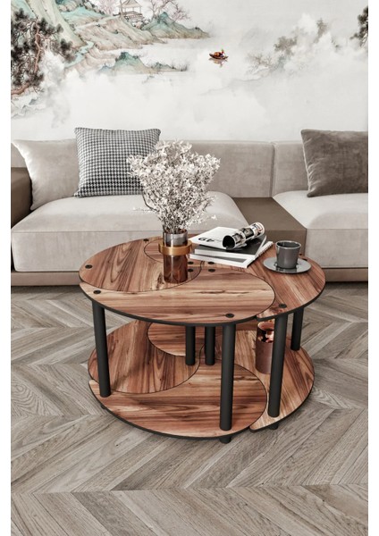 Yin Yang 4'lü Orta Sehpa Ceviz modelleri