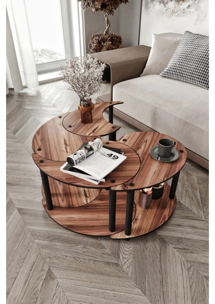 Yin Yang 4'lü Orta Sehpa Ceviz fırsatları