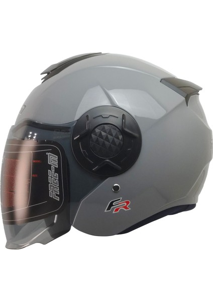 Motosiklet Yarım Kask Double Güneş Vizörlü Sertifikalı Abs Material Motor Kaskı Gri fiyatları