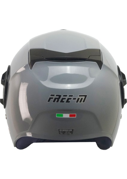 Motosiklet Yarım Kask Double Güneş Vizörlü Sertifikalı Abs Material Motor Kaskı Gri modelleri