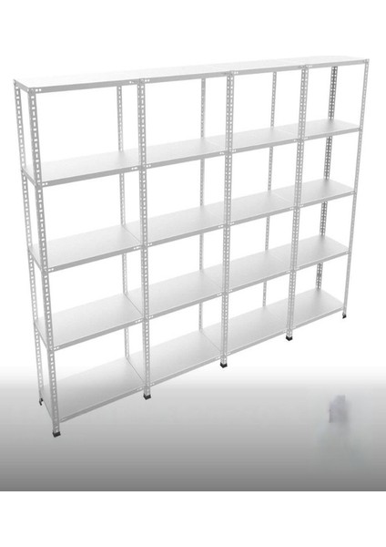 Galvaniz Çelik Raf Ünitesi 93X372X200 5 Katlı Arşiv Rafı Depo Rafı Kiler Rafı