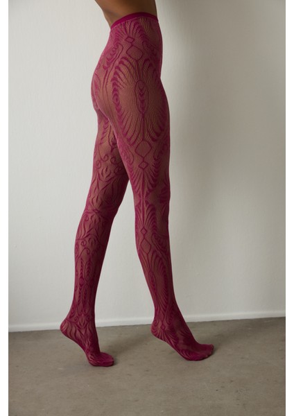 Açık Pembe Çift Renkli Duo Desenli 15 Denye Ince Külotlu Çorap