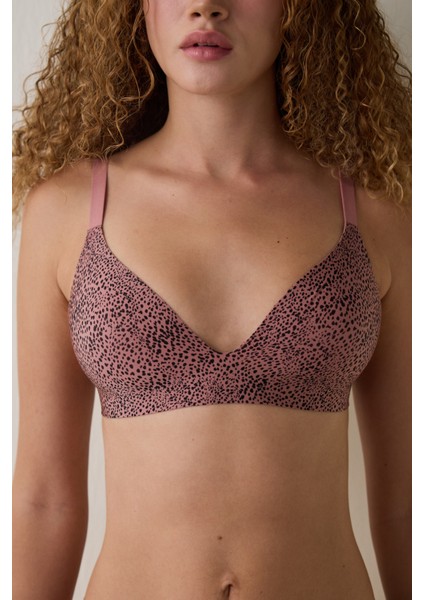 Gül Kurusu Tattoo Effect Dikişsiz Balensiz Çıkarılabilir Kaplı Üçgen Sütyen indirimleri