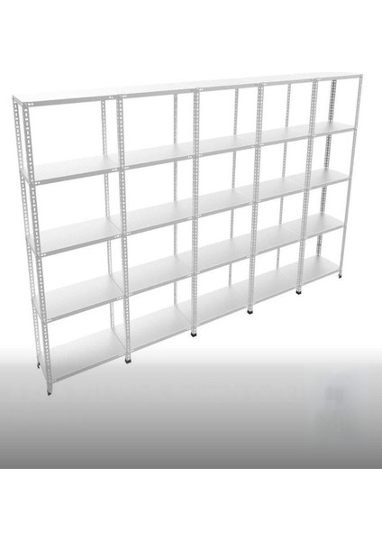 Galvaniz Çelik Raf Ünitesi 43X465X200 5 Katlı Arşiv Rafı Depo Rafı Kiler Rafı
