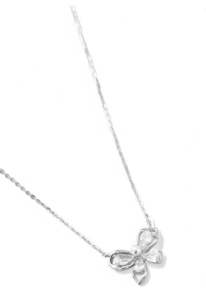 925 Ayar Gümüş Mozanit Taşlı Fiyonk Kadın Gümüş Kolye fiyatları