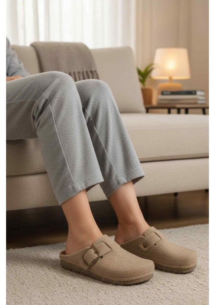 Camel Keçe Anatomik Kadın Ev Terliği K-117.005 Z modelleri