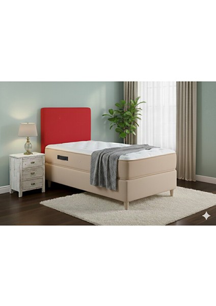 Tek Kişilik Baza Başlık Kılıfı 90X70CM Kırmızı Renk Lastikli Esnek Kaliteli Kumaş