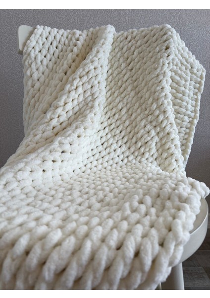 Handmade Ekru Renk Puffy Bebek Battaniyesi 90X90 cm fırsatları