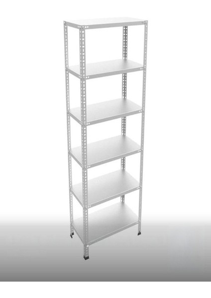 Galvaniz Çelik Raf Ünitesi 31X60X200 6 Katlı Arşiv Rafı Depo Rafı Kiler Rafı