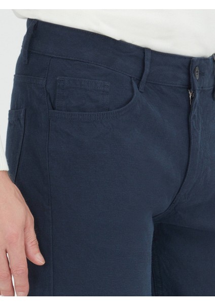 Lacivert Düz Dokuma Slim Fit Spor Pamuk Karışımlı Pantolon fırsatları