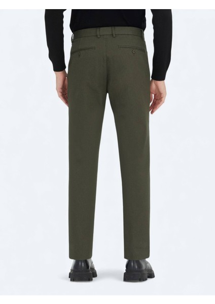 Açık Yeşil Düz Dokuma Regular Fit Casual Pamuk Karışımlı Pantolon indirimleri