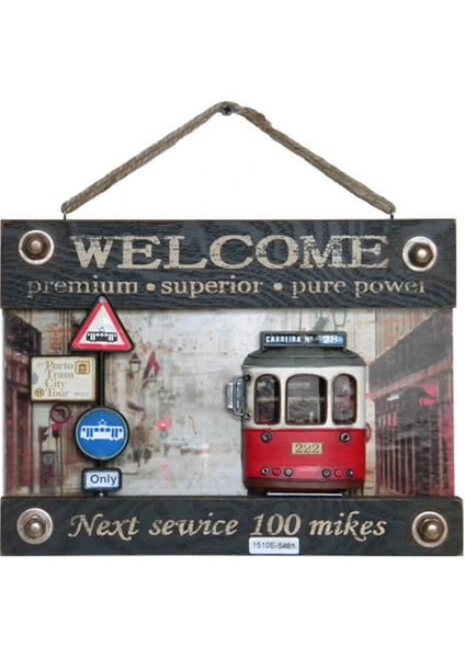 Dekoratif Metal Kapı Yazısı Tramvay Dekorlu