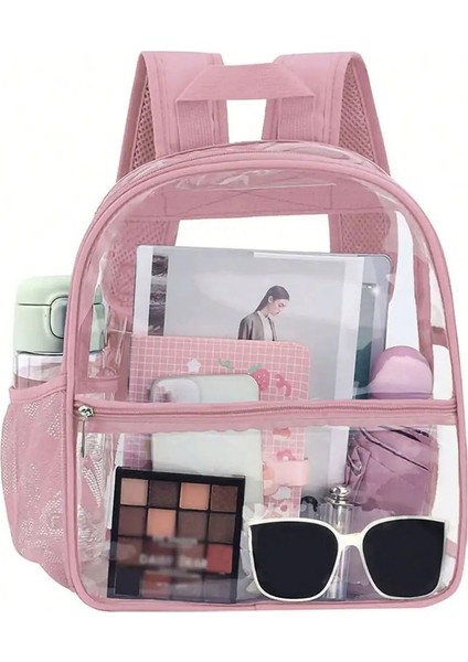 Küçük Şeffaf Sırt Çantası Şeffaf Pvc Sırt Çantası Yaz Su Geçirmez Plaj Cep Telefon Çantası Seyahat Okulu Depolama Backbagscolor: Pembe (Yurt Dışından)