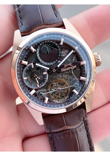 Otomatik Seri Mehtap ve Güneş Kadranlı Italyan Bileklik Hediyeli Erkek Kol Saat ESL.2559.4 indirimleri