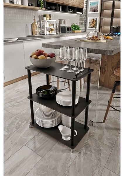 Servant Servis Arabası Siyah