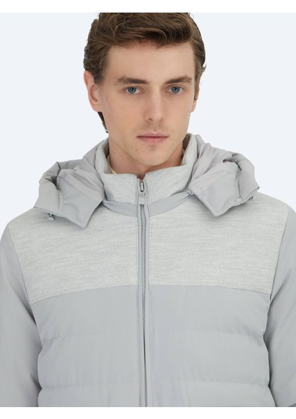 Açık Gri Regular Fit Dik Yaka Casual Dokuma Mont fırsatları