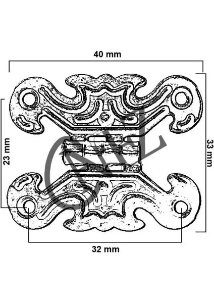 Dekoratif Sac Menteşe - Küçük, Eskitme, 100 Adet fiyatları