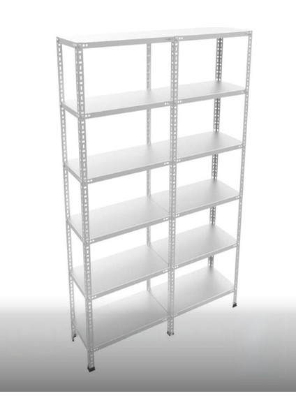 Galvaniz Çelik Raf Ünitesi 31X150X200 6 Katlı Arşiv Rafı Depo Rafı Kiler Rafı