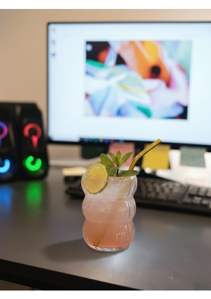 Borosilikat Cam Boğum Bardak Cam Pipetli Kokteyl Seti 500 ml fiyatları