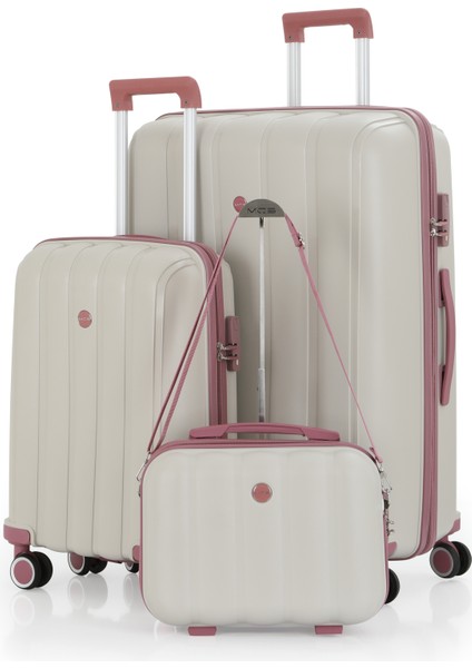 Polipropilen 3'lü Valiz Seti Büyük & Kabin & Makyaj V305