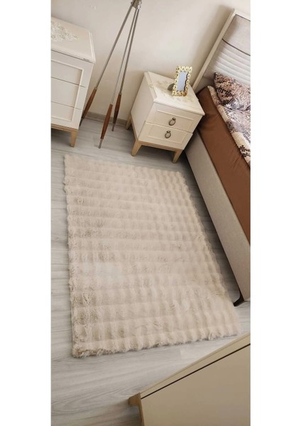 Mahir Halı Puffy Bubble Tavşan Tüyü Kaymaz Makinede Yıkanabilir Salon Koridor Mutfak Halısı Yolluk