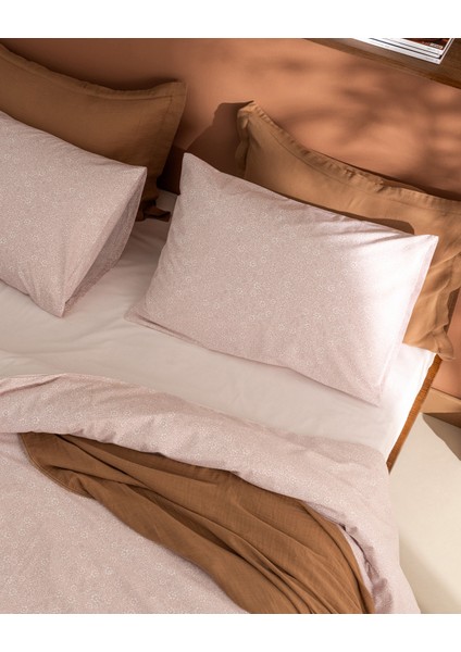 Alida %100 Pamuk Ranforce 2'li Yastık Kılıfı - Pudra