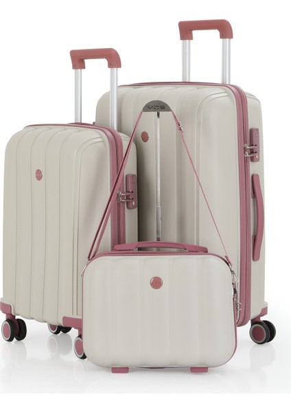 Polipropilen 3'lü Valiz Seti Orta & Kabin & Makyaj V305