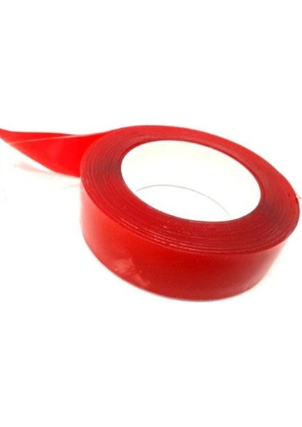 Çift Taraflı Akrilik Silikonize Bant 18 mm x 2 Metre Kırmızı Vhb modelleri