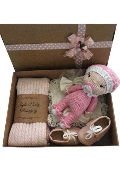 Hoşgeldin Bebek, Yenidoğan Kız Bebek, Dantelli Bady Bandana Triko Battniye, Hediye Seti fırsatları