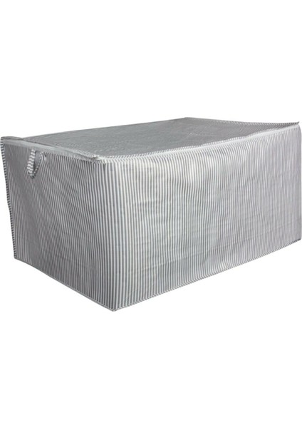 Yorgan Hurcu Mega Boy Çizgili Kalın Yırtılmaz Baza Altı 95X45X45 Ölçü Çeyizlik Hurç Ev Taşımalık.