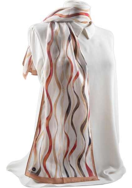 I81 %100 Ipek Geometrik Desenli Kadın Fular