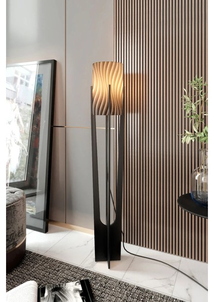 Minimalist Siyah Lambader Gri Guaj