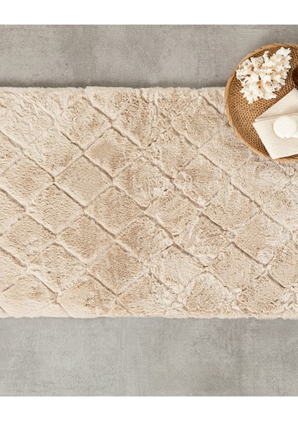 Soft Touch Rabbit Peluş Banyo Paspası Bej